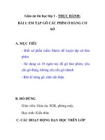 Giáo án tin học lớp 1 - THỰC HÀNH: BÀI 1: EM TẬP GÕ CÁC PHÍM Ở HÀNG CƠ SỞ docx