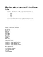 Tổng hợp mã reset cho máy điện thoại Trung Quốc pot