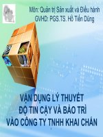 Vận dụng lý thuyết bảo độ tin cậy và bảo trì vào công ty TNHH khai chấn