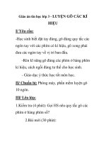 Giáo án tin học lớp 3 - LUYỆN GÕ CÁC KÍ HIỆU pot