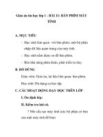 Giáo án tin học lớp 1 - BÀI 11: BÀN PHÍM MÁY TÍNH pdf