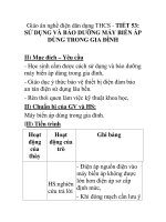 Giáo án nghề điện dân dụng THCS - TIẾT 53: SỬ DỤNG VÀ BẢO DƯỠNG MÁY BIẾN ÁP DÙNG TRONG GIA ĐÌNH docx