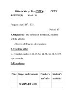 Giáo án lets go 1A - UNIT 4: REVIEW(3) Week: 34 LET’S pptx