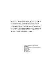 Market analysis and developing a competitive marketing strategy for selling medical solid waste  wastewater treatment equipment to customers in vietnam
