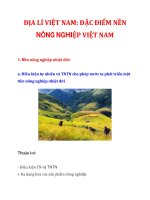 ĐỊA LÍ VIỆT NAM: ĐẶC ĐIỂM NỀN NÔNG NGHIỆP VIỆT NAM pot