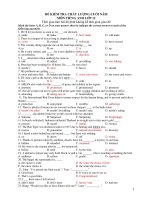 ĐỀ KIỂM TRA CHẤT LƯỢNG CUỐI NĂM MÔN TIẾNG ANH LỚP 12 doc