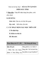 Giáo án tin học lớp 1 - BÀI 16: ÔN TẬP BÀN PHÍM MÁY TÍNH pdf