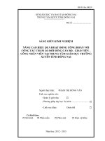 skkn nâng cao hiệu quả hoạt động công đoàn với công tác chăm lo đời sống cán bộ - giáo viên – công nhân viên tại trung tâm giáo dục thường xuyên tỉnh đồng nai