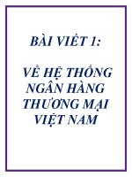 BÀI VIẾT 1: VỀ HỆ THỐNG NGÂN HÀNG THƯƠNG MẠI VIỆT NAM doc