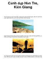 Cảnh đẹp Hòn Tre, Kiên Giang Hòn Tre hay còn gọi là Hòn Rùa, mang cái tên đậm chất dân gian, nằm trên một thảm xanh ngắt là biển cả, tạo lên bức tranh thiên nhiên thật đẹp… pot