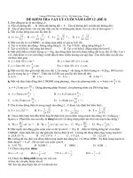 ĐỀ KIỂM TRA VẬT LÝ CUỐI NĂM LỚP 12 (ĐỀ I) pps