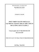 Phát triển nguồn nhân lực tại Trung tâm Kỹ thuật Tiêu chuẩn Đo lường Chất lượng 2