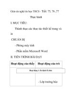 Giáo án nghệ tin học THCS - Tiết: 75, 76 ,77 Thực hành ppsx