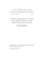 Legislative implementation by vietnam of its obligations under the united nations drug control conventions