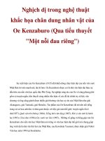 Nghịch dị trong nghệ thuật khắc họa chân dung nhân vật của Oe Kenzaburo (Qua tiểu thuyết 