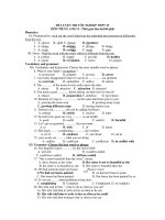 ĐỀ LUYỆN THI TỐT NGHIỆP THPT MÔN TIẾNG ANH 12 - ĐỀ SỐ 22 docx