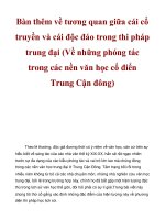 Bàn thêm về tương quan giữa cái cổ truyền và cái độc đáo trong thi pháp trung đại (Về những phóng tác trong các nền văn học cổ điển Trung Cận đông) ppsx