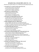 ĐỀ KIỂM TRA CUỐI KÌ MÔN ANH VĂN – N4 pptx