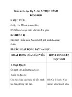Giáo án tin học lớp 5 - bài 5: THỰC HÀNH TỔNG HỢP doc