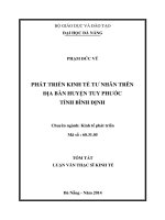 Phát triển kinh tế tư nhân trên địa bàn huyện Tuy Phước tỉnh Bình Định