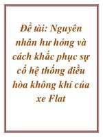 Đề tài: Nguyên nhân hư hỏng và cách khắc phục sự cố hệ thống điều hòa không khí của xe Flat docx