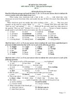 ĐỀ KIỂM TRA TỔNG HỢP MÔN TIẾNG ANH 12 - ĐỀ 23 doc