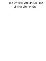ĐỊA LÝ TỈNH VĨNH PHÚC - ĐỊA LÍ TỈNH VĨNH PHÚC pps