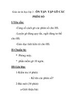 Giáo án tin học lớp 3 - ÔN TẬP: TẬP GÕ CÁC PHÍM SỐ ppsx