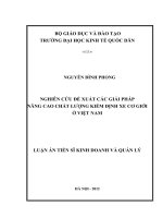 Nghiên cứu đề xuất các giải pháp nâng cao chất lượng kiểm định xe cơ giới ở Việt Nam