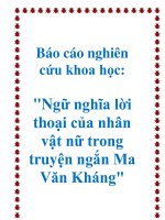 Báo cáo nghiên cứu khoa học: 