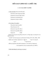 Điều trị nội khoa - RỐI LOẠN LIPID MÁU và ĐIỀU TRỊ part 1 pdf