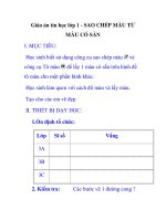 Giáo án tin học lớp 1 - SAO CHÉP MÀU TỪ MÀU CÓ SẴN pptx