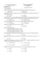 Kiểm tra trắc nghiệm THPT Đề thi: Môn Vật Lý - Mã đề thi: 03 ppt