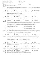 KIỂM TRA 1 TIẾT TRƯƠNG THPT TRUNG AN Môn: Vật Lý Đề 1 pdf