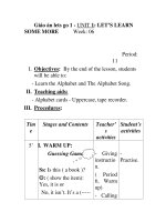 Giáo án lets go 1 - UNIT 1: LET’S LEARN SOME MORE Week: 06 pot