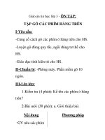 Giáo án tin học lớp 3 - ÔN TẬP: TẬP GÕ CÁC PHÍM HÀNG TRÊN ppt