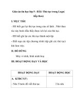 Giáo án tin học lớp 5 - BÀI: Thủ tục trong Logo( tiếp theo) ppsx