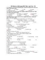 Đề kiểm tra chất lượng HKI Môn: Anh Văn – T4 doc