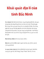Khái quát địa lí của tỉnh Bắc Ninh ppt
