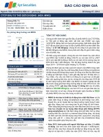 fpt securities BÁO cáo ĐỊNH GIÁ ngành bán lẻ thiết bị điện tử gia dụng 08 tháng 07 năm 2014 CTCP đầu tư THẾ GIỚI DI ĐỘNG hsx mwg