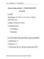 Giáo án tiếng anh lớp 5 - CONSOLIDATION Period 66 potx