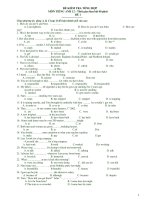 ĐỀ KIỂM TRA TỔNG HỢP MÔN TIẾNG ANH 12 - ĐỀ 1 ppt