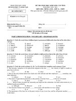ĐỀ THI CHỌN HỌC SINH GIỎI CẤP TỈNH NĂM HỌC 2010 - 2011 MÔN THI : TIẾNG ANH – LỚP 12 – THPT doc
