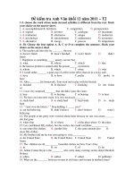 Đề kiểm tra Anh Văn khối 12 năm 2011 – T2 ppsx