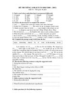 ĐỀ THI TIẾNG ANH (8 TUẦN HKI 2010 – 2011) Khối 10 ppsx