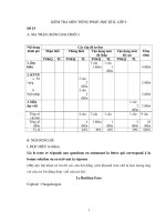 KIỂM TRA MÔN TIẾNG PHÁP, HỌC KÌ II, LỚP 9 Đề 15 ppsx