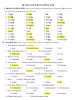 ĐỀ THI TUYỂN DỤNG TIẾNG ANH ppt