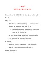 Giáo án lớp 4 môn LỊCH SỬ THÀNH THỊ THẾ KỶ XVI - XVII pdf