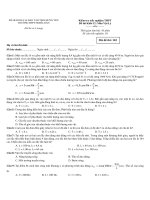 Kiểm tra trắc nghiệm THPT Đề thi Khối 12: Môn Vật Lý - Mã đề thi: 103 pptx