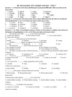 ĐỀ THAM KHẢO TỐT NGHIỆP NĂM 2011 - TEST 7 doc
